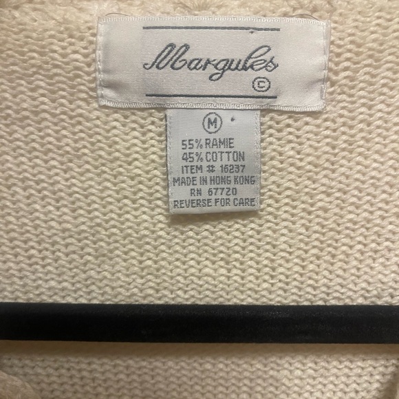 Vintage Floral Embroidered Cardigan pearlized buttons cream pink coquette med - Picture 8 of 10